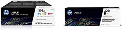 HP 305A-X | CE410X, CE411A, CE412A, CE413A | Toner Cartridge Bundle | Black, Cyan, Yellow, Magenta