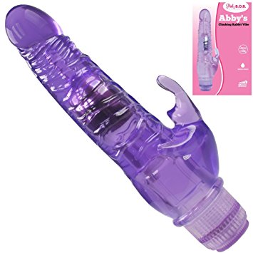 Rabbit Dildo Sex Toy Vibrator with Clit Stimulator - Adult Vibration Toy for Women - 30 Day No-Risk Money-Back Guarantee