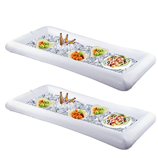 Fasmov Inflatable Serving Bar Salad Serving Bar With Drain Plug, 2 Pack