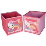 Hello Kitty Two Pack Storage Bins - Storage Cubes - Open Storage Box Set - Collapsible Storage Boxes - Decorative Storage Box Set - Hello Kitty Storage Bins -Pink