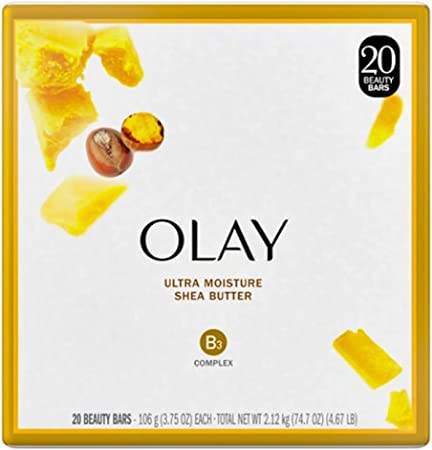 Olay Ultra Moisture Shea Butter Beauty Bar, 3.75 Ounce (20 Count)