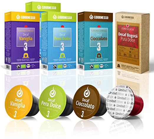 Gourmesso Decaf Bundle 50 - Espresso Capsules Compatible with Original Line Nespresso Machines - Fair Trade Certified.