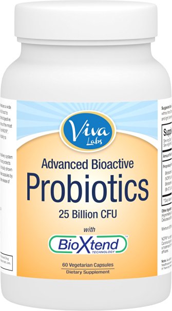 Viva Labs ADVANCED Probiotics, 60 Caps, 25 Billion CFU, BioXtend Technology for Targeted Release and Increased Absorption