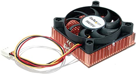 StarTech.com 1U 60x10mm Socket 7/370 CPU Cooler Fan - Low Profile CPU Cooler w/ Copper Heatsink & TX3 (FAN3701U),Black