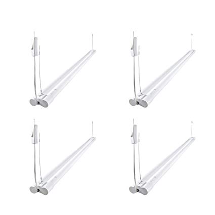 Luceco LED Shop Light for Garages, Work Areas and Shops - 4 Pack - 3600 Lumen / 4000K Cool White, 4 Foot, Plug-in (Surface/Suspended Mount Compatible) Not Linkable