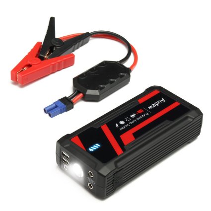 AUDEW Portable Car Jump Starter 800A Peak 16800mAh Auto Battery Booster Phone, Laptop Power Bank with Smart Charging Port, USB Charging Port & LED Flashlight for for All 12V Gas or Diesel Engines