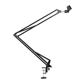 NEEWER® Microphone Suspension Boom Scissor Arm Stand with Clip for Broadcast Studio