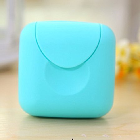 UDTEE 2PCS Beautiful And Lovely/Cute Portable Home/Outdoor Hiking/Traveling/Camping Candy Color Soap Container/Case/Box/Holder/Organizer,Small Size,Blue Color