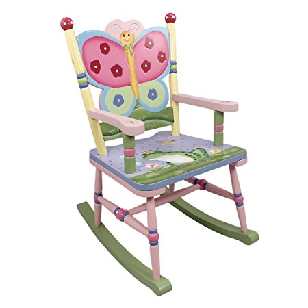 Fantasy Fields - Magic Garden Thematic Kids Wooden Rocking Chair | Imagination Inspiring Hand Crafted & Hand Painted Details   Non-Toxic, Lead Free Water-based Paint