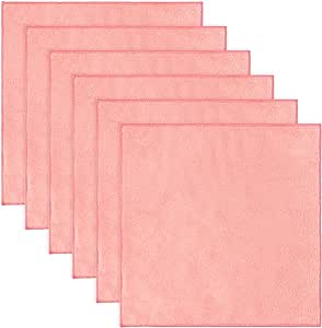 HOMEXCEL Washcloths 6 Pack, Highly Absorbent and Soft Coral Velvet Washcloth, Multi-Purpose Wash Cloths for Bathroom, Hotel, Spa, Gym, and Kitchen, 12x12 Inch, Pink