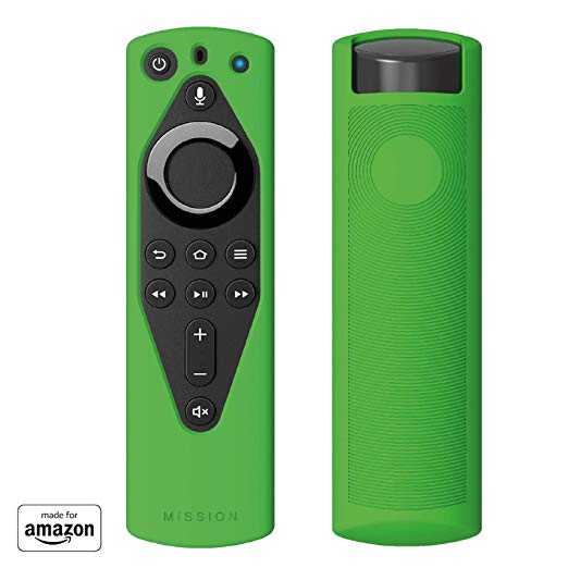 "Made for Amazon" Mission Cables Case for All-new Alexa Voice Remote with power and volume controls - Irish Green