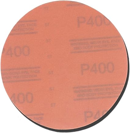 3M Hookit Red Abrasive Disc, 01294, 5 in, 400  Grit No Hole, Pack of 50 for Auto Sanding, Primer Sanding, E-Coat Sanding