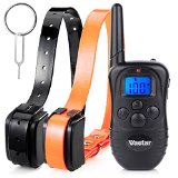 Vastar Remote Dog Training Collar Rechargeable for up to 2 Dogs from 15 to 100 lbs Breed VibrationShock E-Collar