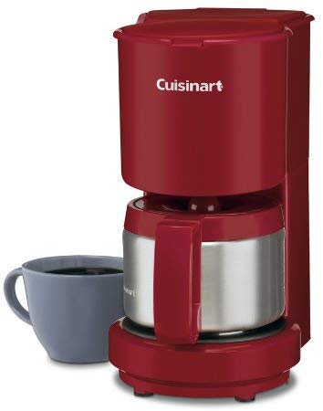 Cuisinart DCC-450R 4-Cup Coffeemaker with Stainless Steel Carafe, Red