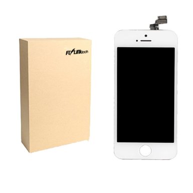 Flylinktech ® FULLY TESTED LCD Replacement Part With Digitizer Touch Screen Assembly Replacement For IPhone 5 (White)