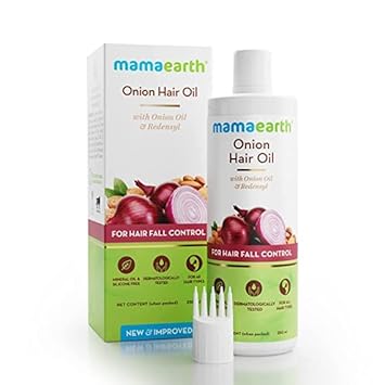 Mama Earth Onion Hair Oil with Onion Oil and Redenysl for HairFall Control 100ml