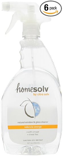 Citrasolv/Homesolv Clear Natural Window & Glass Cleaner, Valencia Orange, 32-Ounce Bottles (Pack of 6)