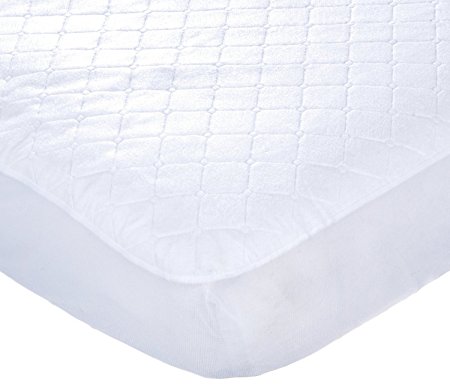 Carter's Keep Me Dry Waterproof Fitted Quilted Crib Pad, White 2-Pads