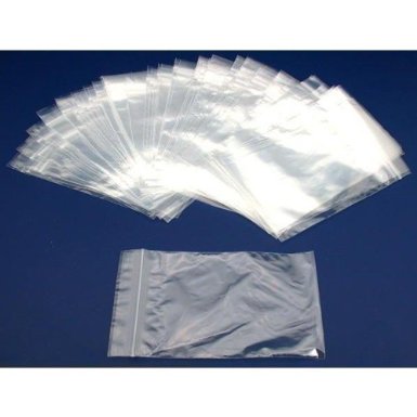 100 CLEAR Reclosable Zipper Bag. 4'' x 6'' - 2 mil. thick