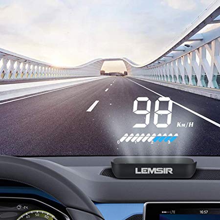 BEATIT M7 M7 LEMSIR M7 Head Car Windshield Display Multi-Color Screen Projector Vehicle, RPM, Speed Alarm,Time,Etc,OBD2 and GPS Dual System Universal