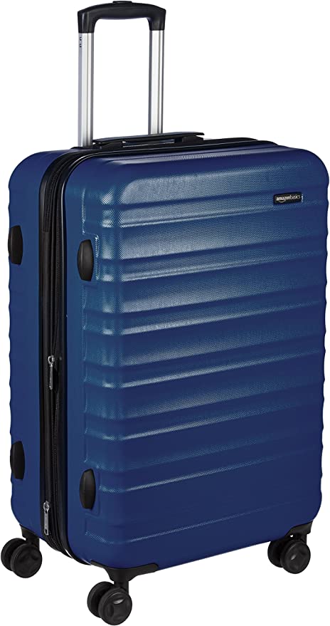 Amazon Basics Valise de voyage à roulettes pivotantes, Bleu marine, 68 cm