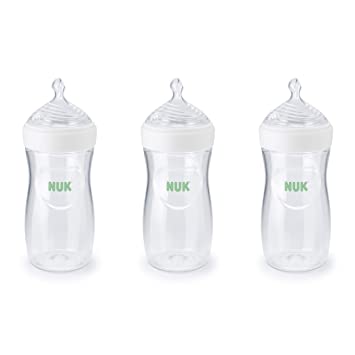 NUK Simply Natural Bottle with SafeTemp, 9 oz, 3 Pack, 1  Months