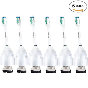 Genkent Replacement Philips Sonicare Toothbrush e Series Heads Fits: Advance, Clean Care, Elite, Essence, Xtreme (6)