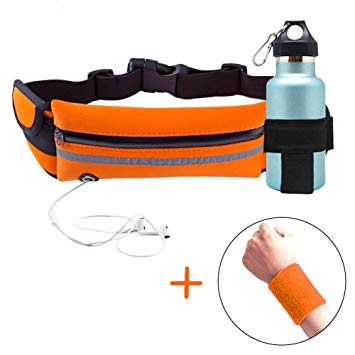 ZOORON Running Belt Waist Pack Bag - Water Resistant Runners Belt Fanny Pack for Hiking Fitness - Adjustable Running Pouch for All Kinds of Phones iPhone Android Windows
