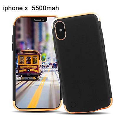 For iPhone X / 10 / XS Charger Case, BSWHW 5500 mAh 5.8 Inch iPhone X / 10 / XS Portable Battery Case Protective Charging Case Extended Rechargeable Battery Pack Juice Power Bank - Black