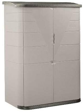 Rubbermaid Plastic Vertical Outdoor Storage Shed, 52-Cubic Foot, Beige (FG374601OLVSS)