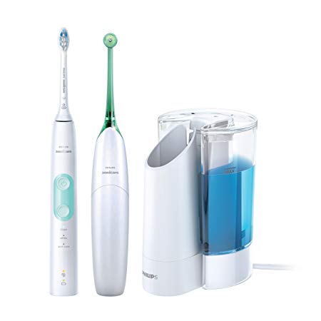 (ProtectiveClean 5100 Gum Health, Rechargeable electric toothbrush with pressure sensor, AirFloss and AirFloss Fill & Charge Station Pack, Standard, White) - Philips Sonicare ProtectiveClean, AirFloss and Fill & Charge Station Bundle, White, HX8272/20