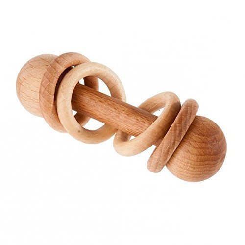 Wooden Rattle With Rings, Baby rattle