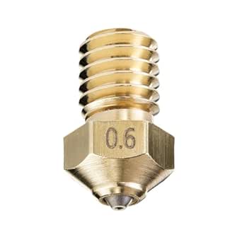 Tungsten Carbide Tip E3D V6 Nozzle 0.6mm for Prusa i3 MK3S / Mini, Anycubic i3 Mega/Kobra/Kobra Neo 3D Printer and More, High Thermal Conductivity Abrasion Resistance (E3D V6, 0.6mm)