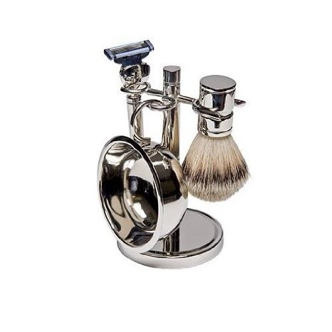 Harry D Koenig and Co 4 Piece Shave Set In Silver for Men