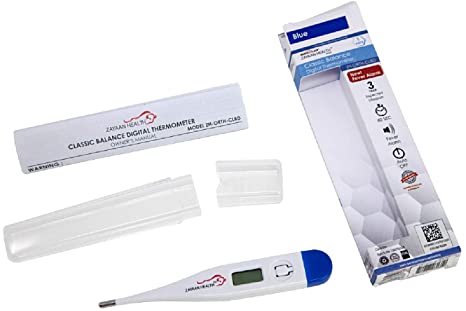 ZAYAAN HEALTH Classic Balance Digital Thermometer High Accuracy Fast Response Rigid Sensor Tip, Blue