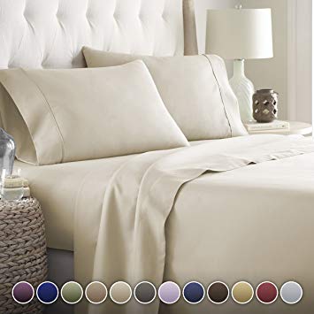 Hotel Luxury Bed Sheets Set-Sale Today ONLY! On Amazon Softest Bedding 1800 Series Platinum Collection-100%!Deep Pocket, Wrinkle & Fade Resistant(Twin, Cream)
