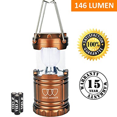 Ultra Bright LED Lantern - Camping Lantern - Gold Armour Camping Equipment Lights - for Hiking, Emergencies, Hurricanes, Outages, Storms, Camping - Best Gift Ideas - Golden Brown, 1-Pack