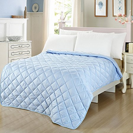 Naturety Thin Comforter for Summer,Bed Quilt Set(full/queen, blue)