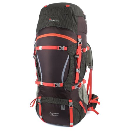 Mountaintop 65L 10L Internal Frame Hiking Backpack for Outdoor Hiking Travel Climbing Camping Mountaineering with Rain Cover-5821