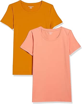 Amazon Essentials Women's Classic-Fit Short-Sleeve Crewneck T-Shirt, Multipacks