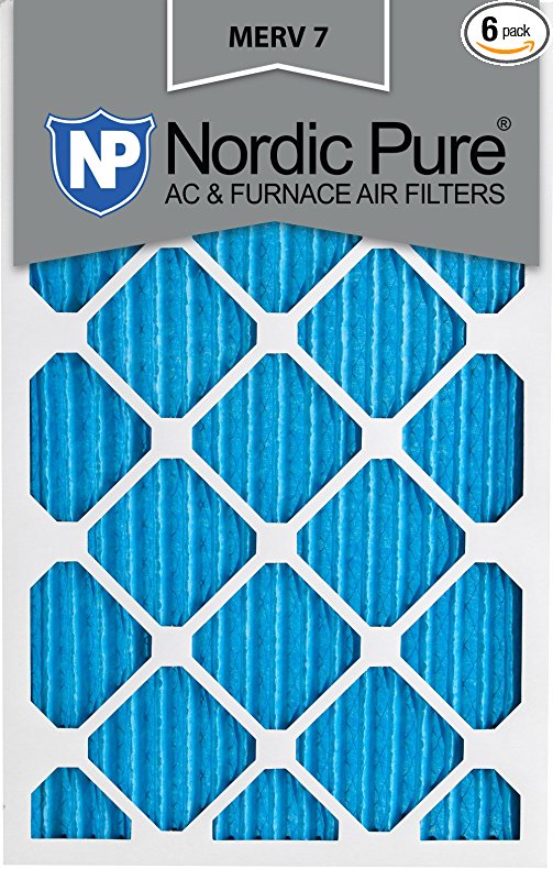 Nordic Pure 14x24x1M7-6 MERV 7 Pleated AC Furnace Air Filter, 14x24x1, Box of 6