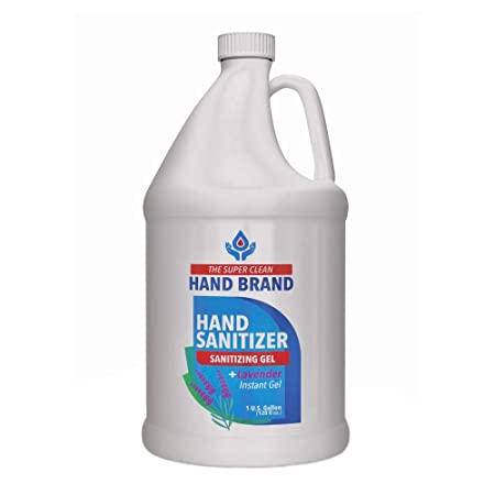 The Super Clean Hand Sanitizer Instant Gel - 1 Gallon 70% Alcohol Based Bulk (FL 128 Ounce) - Lavender Fragrance - Made in USA