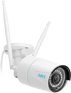 Reolink 5MP Camara Vigilancia WiFi Exterior, 2.4GHz/5GHz Cámara IP con Detección de Personas/Vehículos, IP66 Impermeable, Vision Nocturna, Ranura para Tarjeta Micro SD, Lapso de Tiempo, RLC-510WA