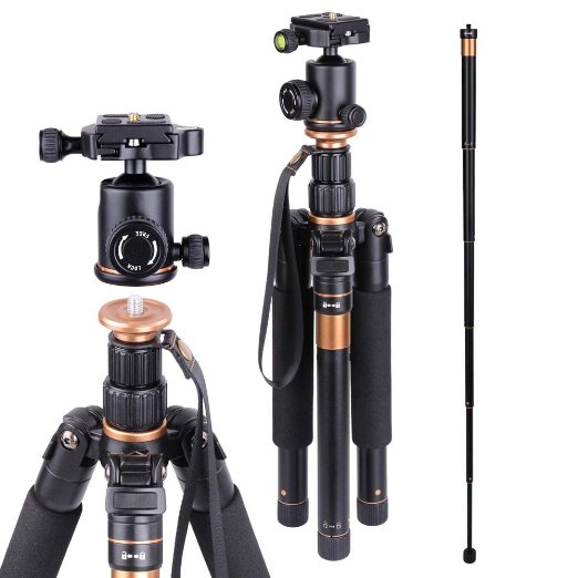 AW Aluminium Tripod Monopod w Ball Head For DSLR Camera Travel Professional Photo Video Studio