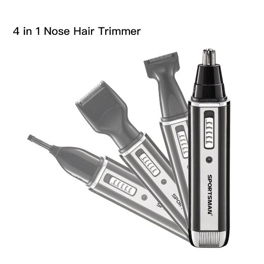 Nose Trimmer, [Newest Version] 4 in 1 Rechargeable Nose Hair Trimmer/Nose Ear Trimmer/Beard Trimmer/Sideburn Trimmer/Eyebrow Trimmer Stainless Steel&Water Resistant with Wet/Dry&Vacuum Cleaning System