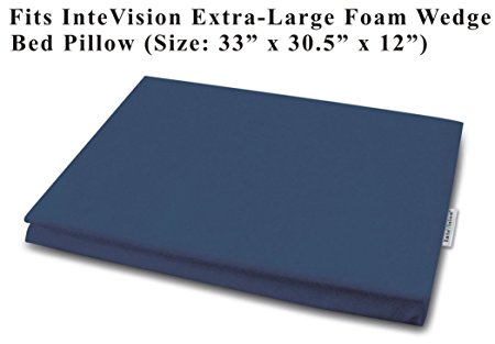 InteVision 400 Thread Count, 100% Egyptian Cotton Pillowcase. Designed to Fit the InteVision Extra-Large Foam Wedge Bed Pillow (33" x 30.5" x 12")