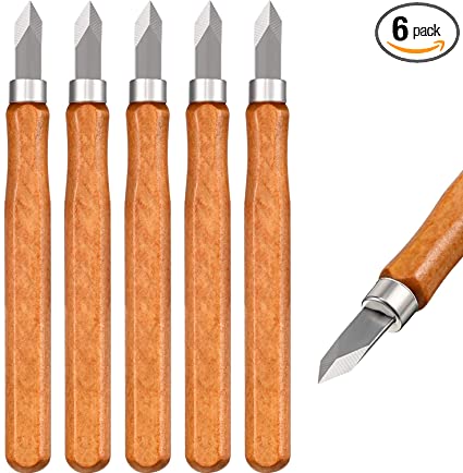 Marking Knife Woodworking Marking Knife Thin Blade Dual Double Bevel Striking Knife Hardened Mn-V Steel Heat Treated Striking Marking Knife (6 Pieces)