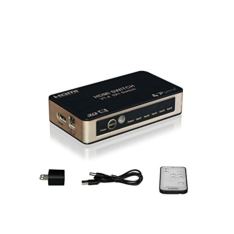 Portta 4PET0501SC  V1.4 5 port HDMI Switch IR Remote 3D 4K x 2K