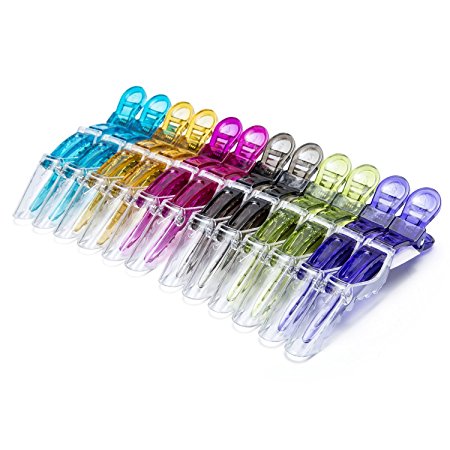 Mokale 12 Pcs Transparent Salon Croc Clips Hair Styling Clips-Sectioning Plastic Alligator Hair Clip DIY Accessories Hairpins-hairgrip for Women and Girls