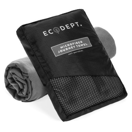 ECOdept Large Microfiber Towel for Travel and Sports  FREE Hand Towel  Fast Drying and Super Compact  Antibacterial to Stay Fresh  Beach Camping Gym Swimming Yoga  Gift Box